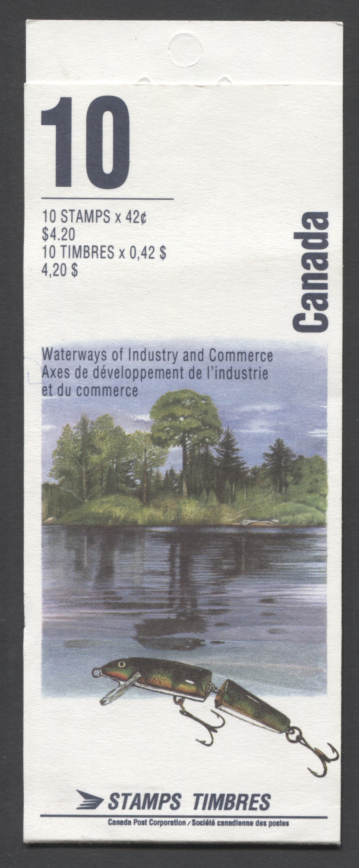 Canada #BK145a-b 1992 Heritage Rivers Issue, Complete $4.20  Booklet, Coated Papers Paper, Dead Paper, 4 mm GT-4 Tagging