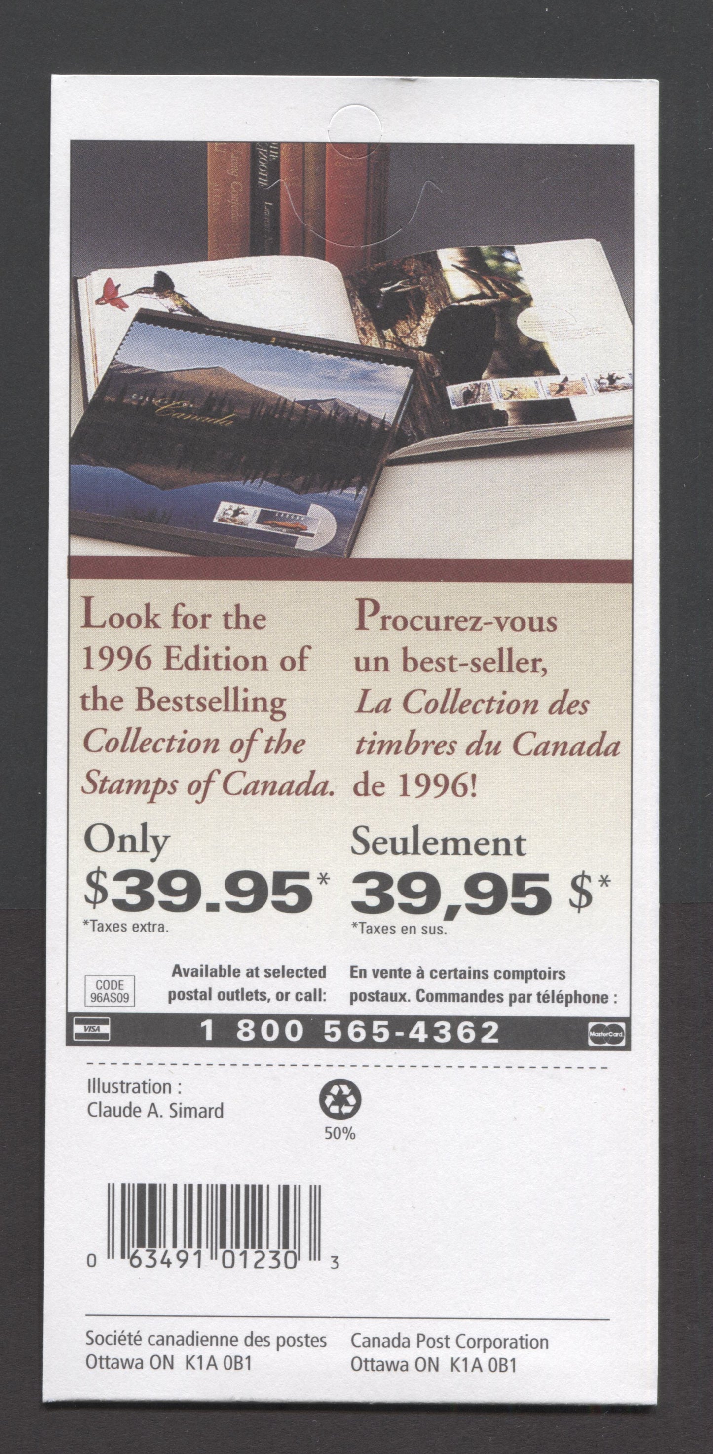 Canada #BK199a-b 1997 Quebec En Fluers 97 Issue, Complete $5.40  Booklet, Peterborough Paper, 4 mm GT-4 Tagging