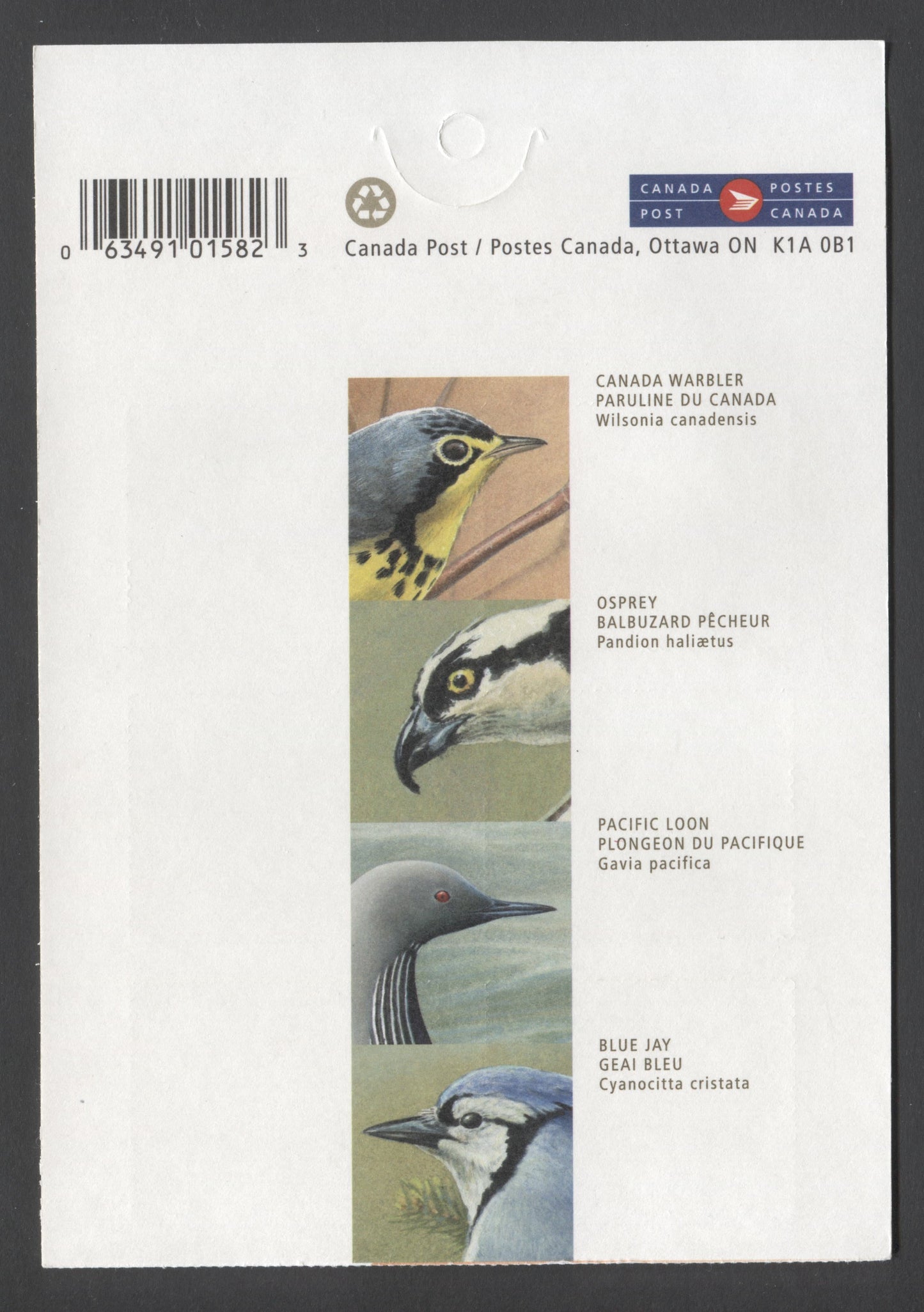 Canada #BK225a-b 2000 Birds of Canada Issue, Complete $5.52 Booklet, JAC Paper, Dead Paper, 4 mm GT-4 Tagging