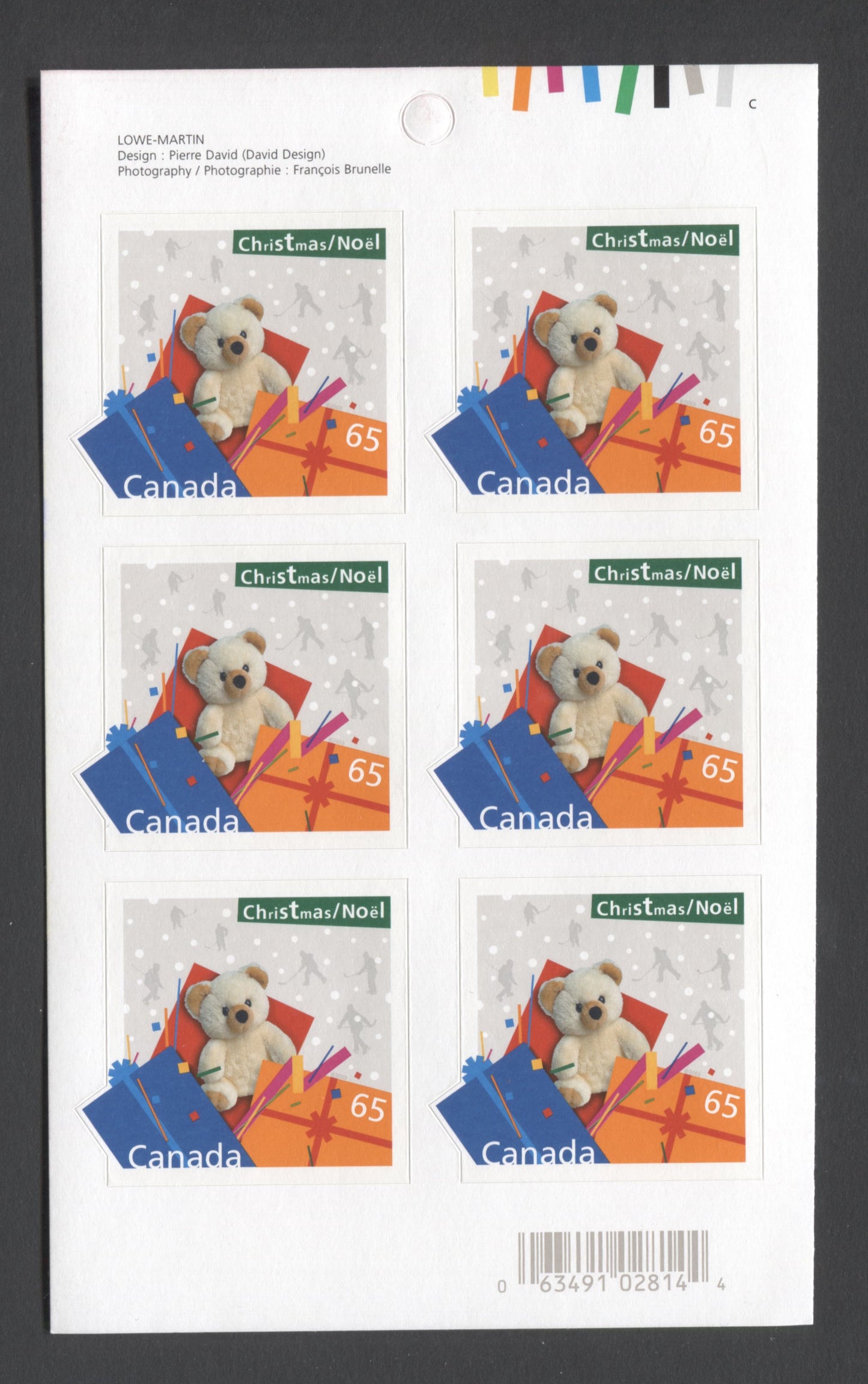 Canada #BK278 2003 Christmas Issue, Complete $3.90 Booklet, Tullis Russell Coatings Paper, Dead Paper, 4 mm GT-4 Tagging
