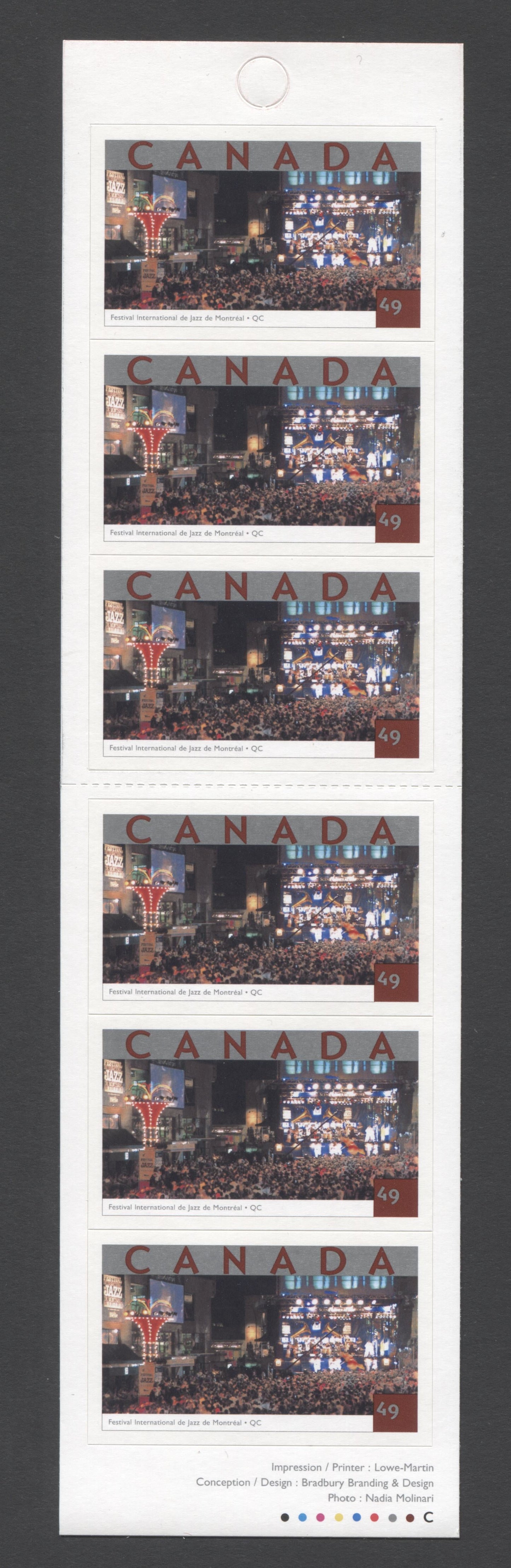 Canada #BK293 2004 Tourist Attractions Issue, Complete $2.94 Booklet, Tullis Russell Coatings Paper, Dead Paper, 4 mm GT-4 Tagging