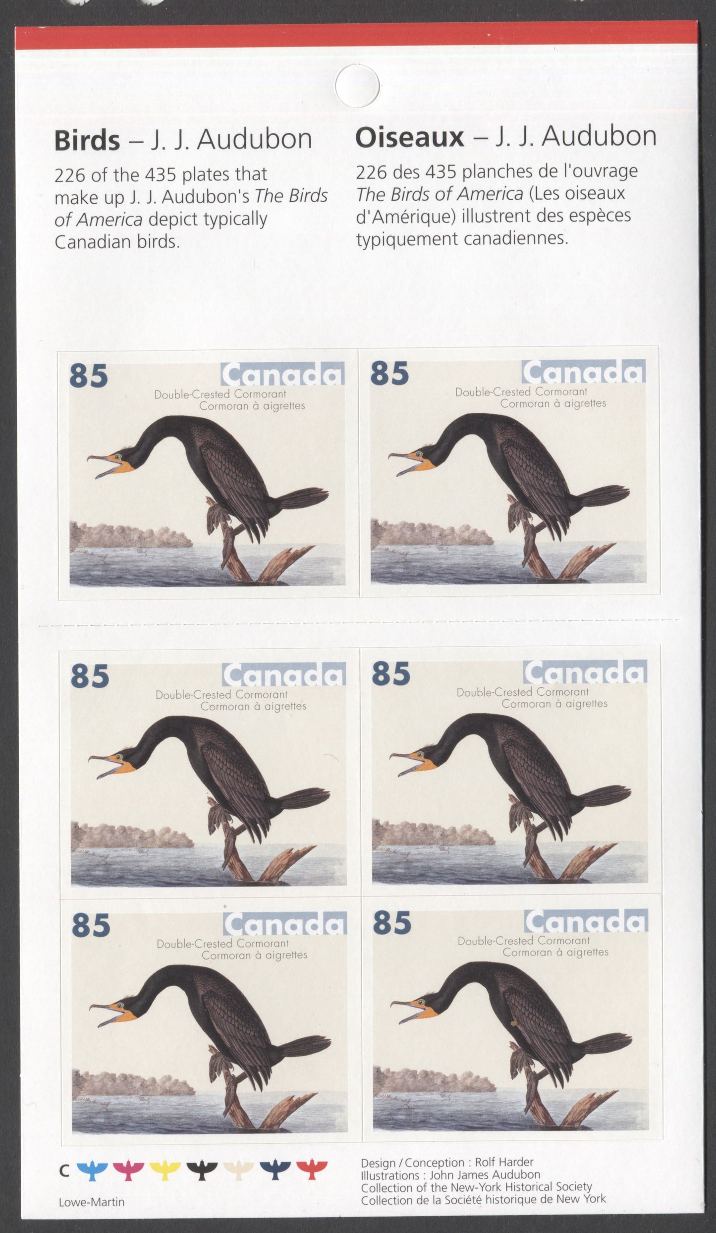 Canada #BK310 2005 Double-Crested Cormorant Issue, Complete $5.10  Booklet, Tullis Russell Coatings Paper, Dead Paper, 4 mm GT-4 Tagging