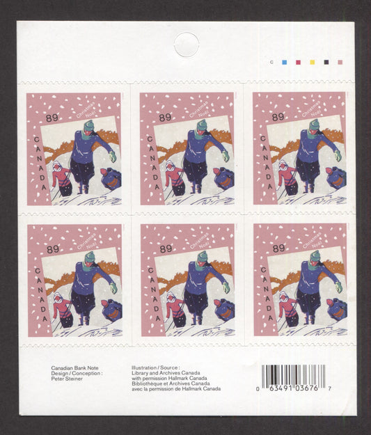 Canada #BK338 2006 Christmas Issue, Complete $5.34 Booklet, Tullis Russell Coatings Paper, Dead Paper, 4 mm GT-4 Tagging