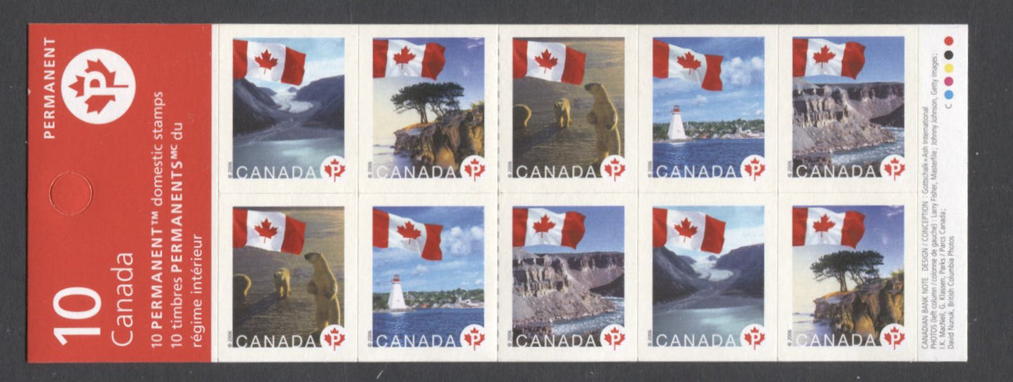 Canada #BK341 2004-2010 Floral & Canadian Pride Definitives, Complete $5.10 Booklet, Tullis Russell Coatings Paper, Dead Paper, 4 mm GT-4 Tagging