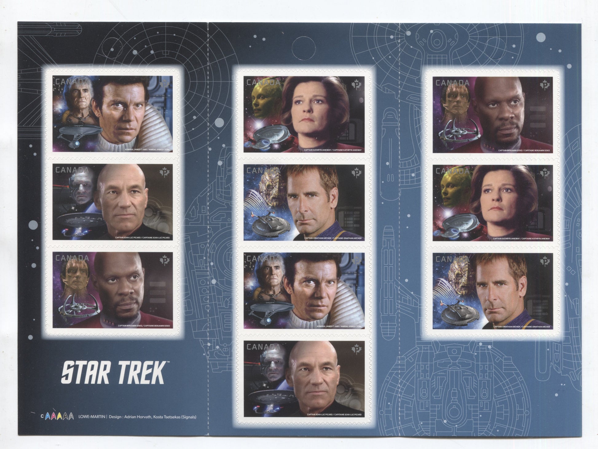 Canada #BK648 (SG #SB592) 2016 Star Trek Issue, Complete $8.5  Booklet, Front Cover