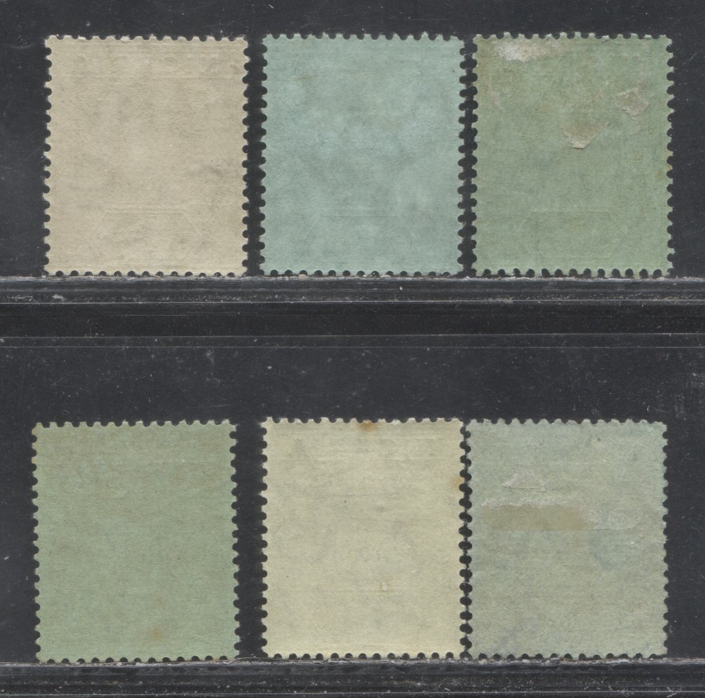 Nigeria SG#8a 1/- Gray Black On Yellow Green King George V Issue 1914-1922 De La Rue Imperium Keyplate Design, A VF Example With A Blue-Green Paper For Contrast