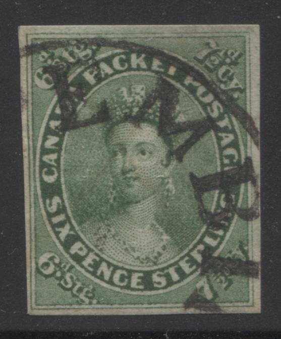 Lot 304 Canada #9 7.5d Green, Queen Victoria, 1857 Pence Issue on Thick White Wove Paper