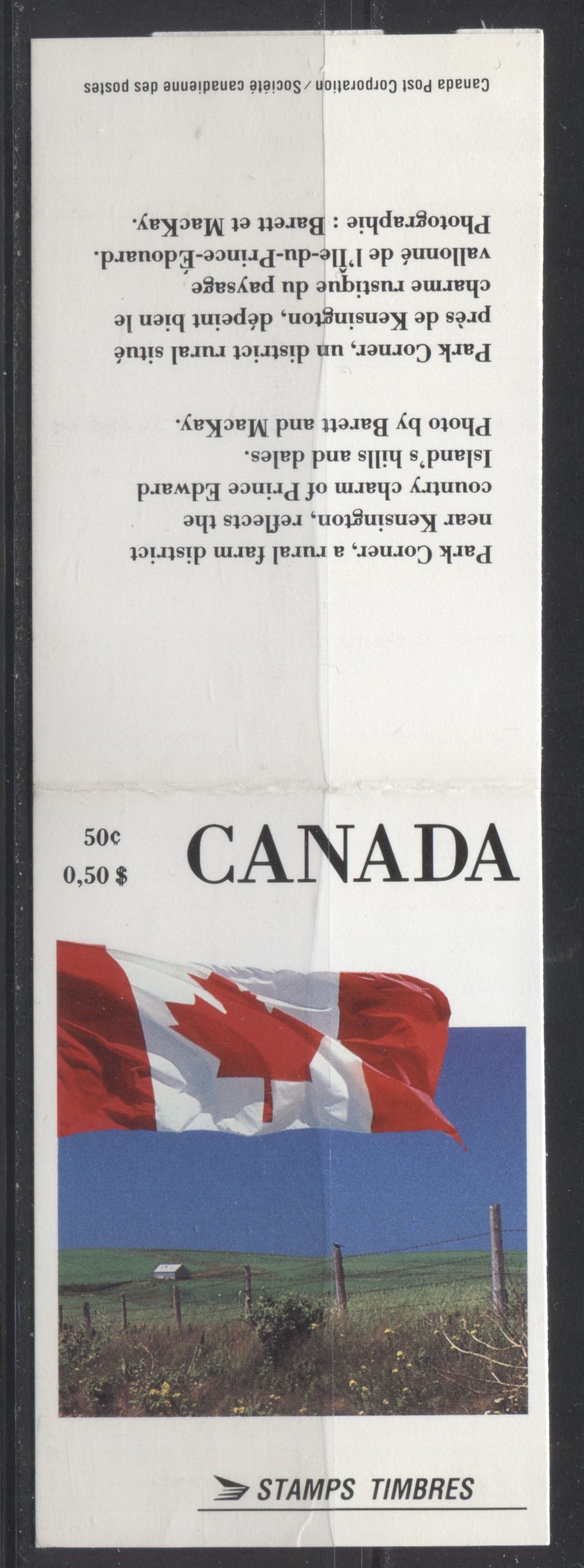 Canada #BK111A (McCann BK111Aa) 1988-1991 Wildlife and Architecture Issue, a VFNH 50c Vending Machine Booklet, DF/MF-fl Cover, Perf. 12.5 x 13 NF/NF Slater Pane