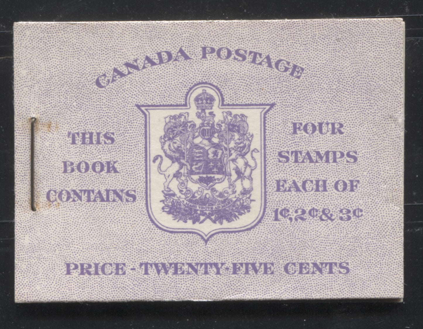 Lot 349 Canada #BK37d As Lot 348 But With Front Cover Showing Multiple Constant Blemishes Affecting The Dot Pattern
