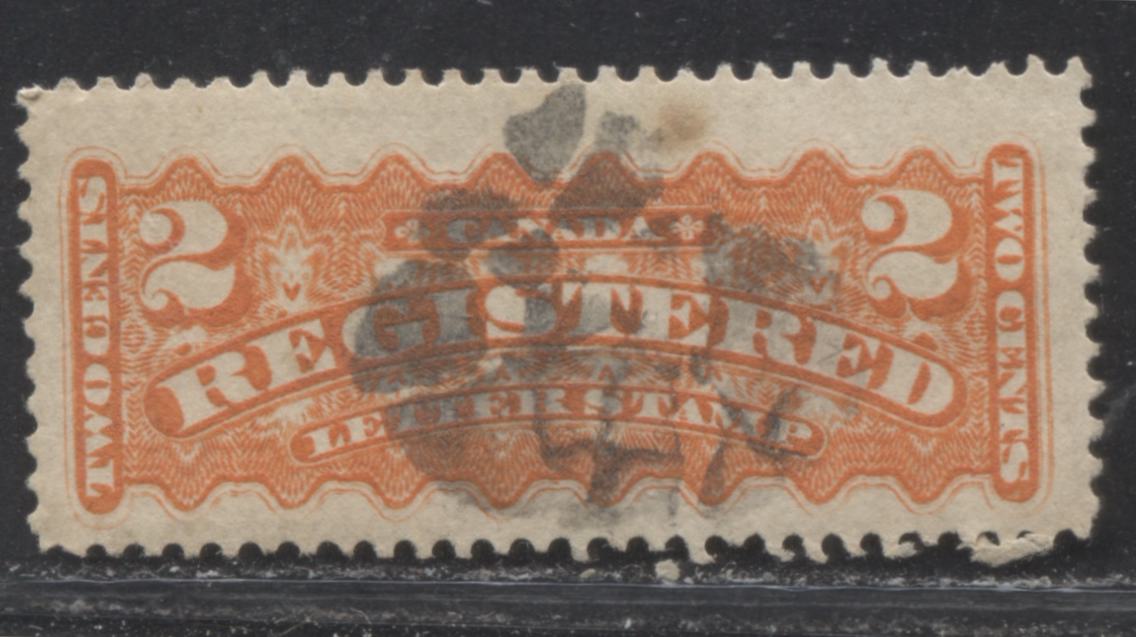 Canada #F1i  2c Orange Red 1875-88 Registered Issue, A Very Fine Used Example of the Montreal Printing, Perf. 12.2x12 on Stout Vertical Wove