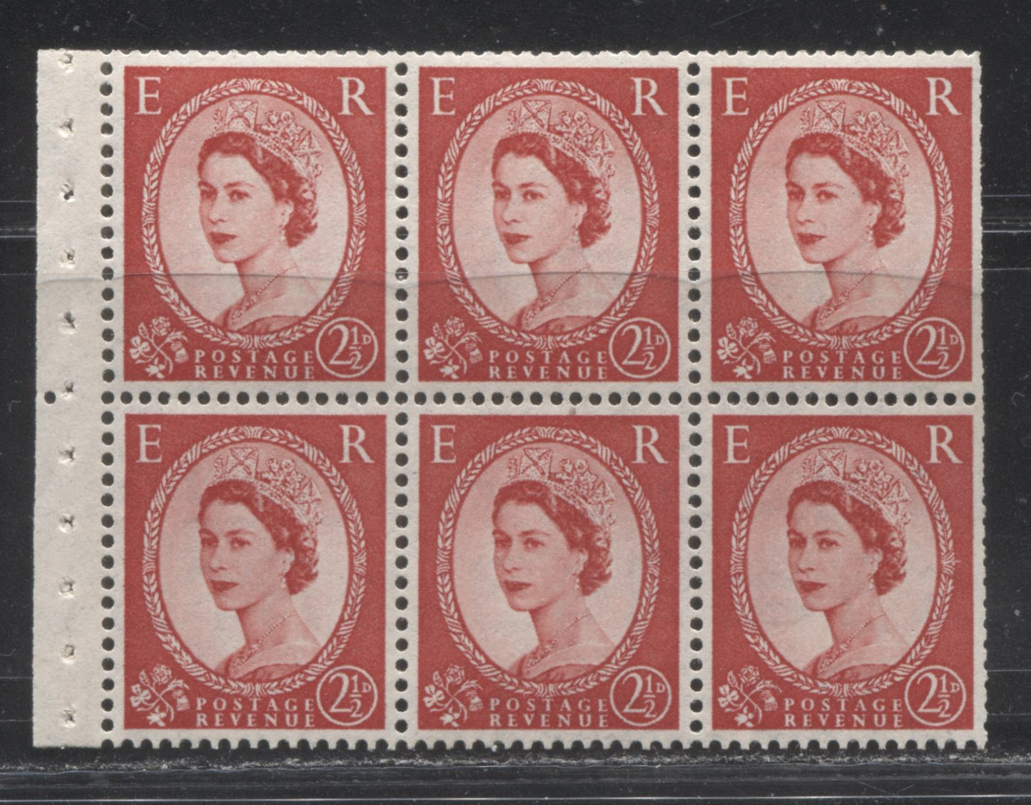 Great Britain SG#H34 5/- Brown Buff & Black Cover 1956-1959 Wilding Issue, A Complete Booklet With Mixed Upright and Inverted St. Edward's Crown Watermark, Panes of 6, Type B GPO Cypher, May 1958