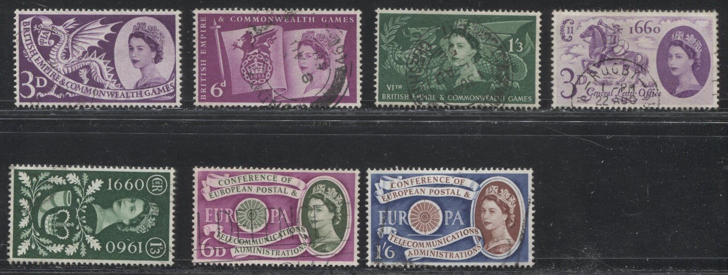 Great Britain #338/378 (SG#567/622) 1958-1960 Commemoratives, Complete Very Fine Used Set