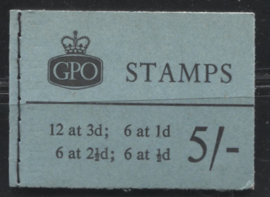 Great Britain SG#H46 5/- Light Grey Blue & Black Cover 1959-1967 Wilding Issue, A Complete Booklet With Mixed Upright and Inverted Multiple St. Edward's Crown Watermark, Panes of 6, Type C GPO Cypher, September 1960