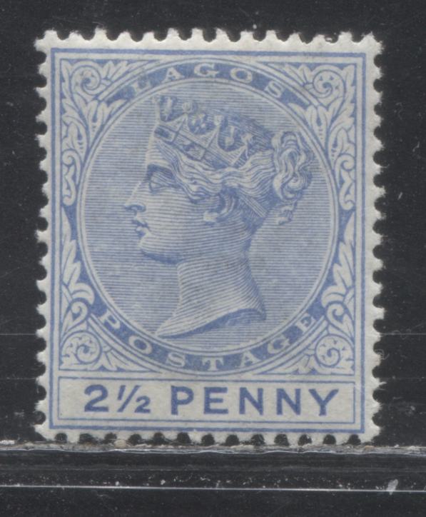 Lot 278 Lagos SG#31 (SC#19) 2.5d Cobalt & Dull Ultramarine, Queen Victoria, 1887-1902 Bicoloured Crown CA Watermarked Issue, Type 1, 4th Printing, A Fine Mint LH Example, 2022 Scott Classic Cat. 8 USD For The Commonest Printing