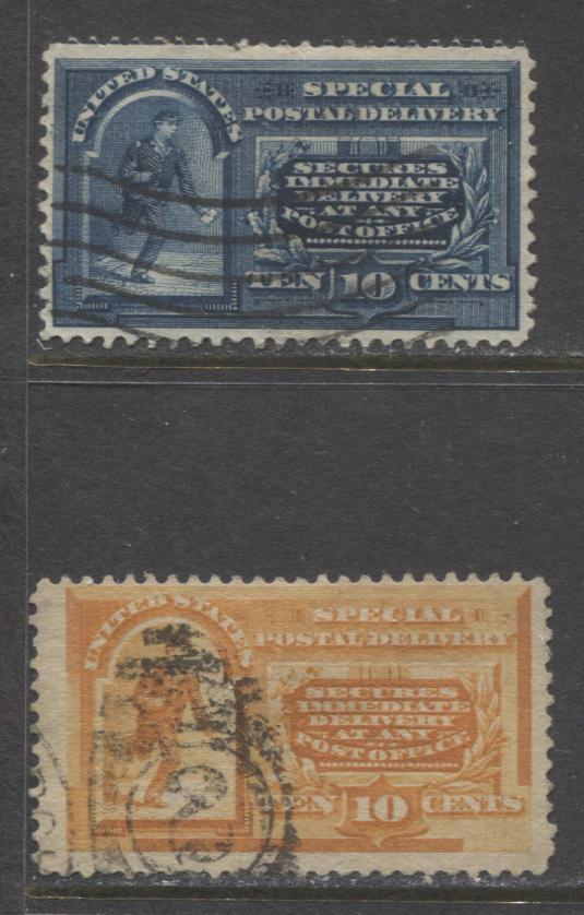 Lot 173 United States SC#E3, E5 1893-1894 Special Delivery Stamps, 2 Very Good Used Examples, Perf 12. 2022 Scott Classic Cat. $62.50 USD, Est. $15., Click on Listing to See ALL Pictures