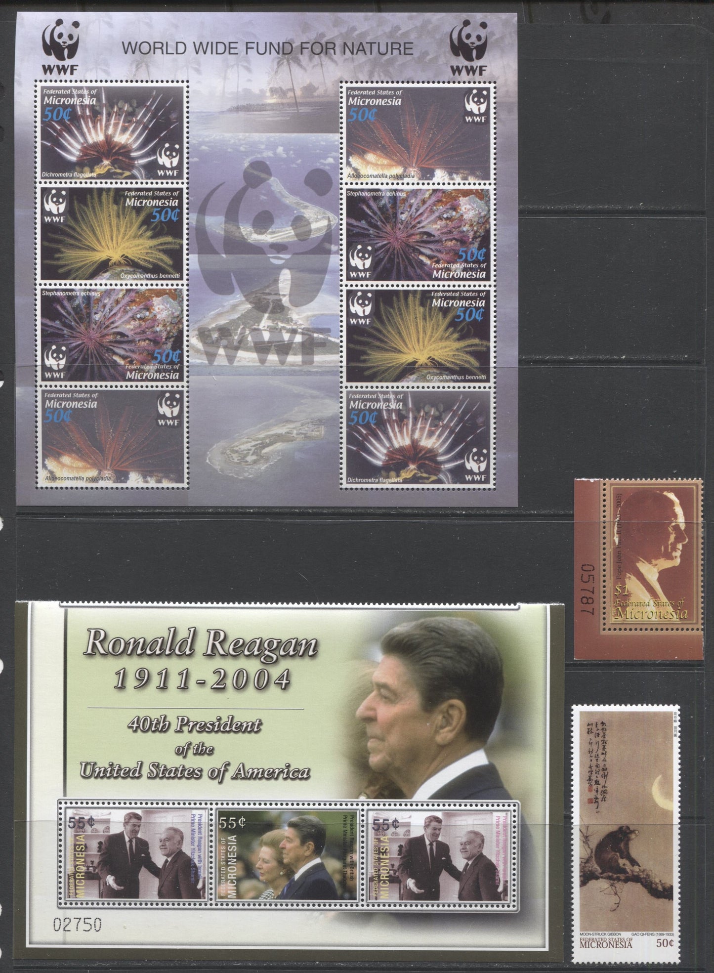 Lot 220 Micronesia SC#636/1002, 2005-2012 Commemorative Issues, 5 VFNH Souvenir Sheets & 3 Singles. 2017 Scott Cat. $36.85 USD, Click on Listing to See ALL Pictures