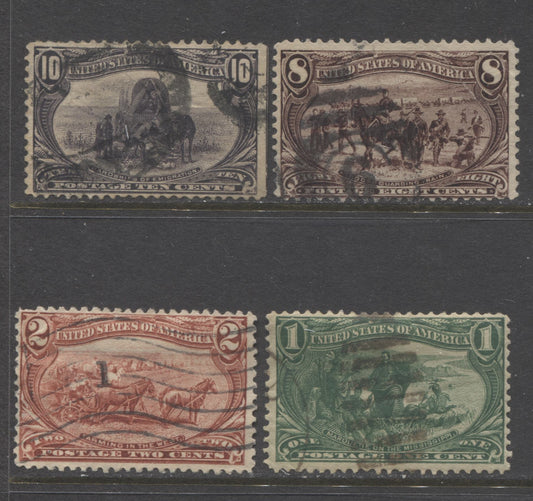 Lot 88 United States SC#285-286, 289-290 1898 Trans-Mississippi Exposition Issue, 4 Very Good Used Examples, Watermarked, Perf 12. Est. $20 USD, Click on Listing to See ALL Pictures