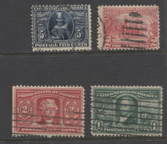Lot 91 United States SC#323-324, 329-330 1904 Louisiana Purchase Expo & 1907 Jamestown Expo Issues, 4 Fine Used Examples, Watermarked, Perf 12. Est. $20 USD, Click on Listing to See ALL Pictures