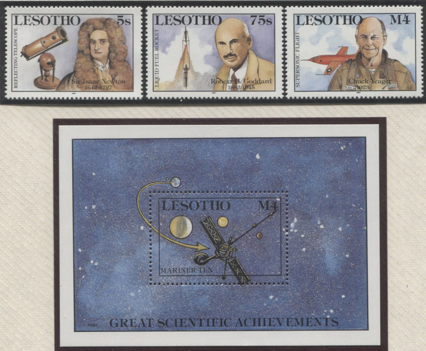 Lot 101 Lesotho SC#510/582 1985-1987 Disney & Haley's Comet Issues, A VFNH Range Of Singles & Souvenir Sheets, 2017 Scott Cat. $34.35 USD, Click on Listing to See ALL Pictures