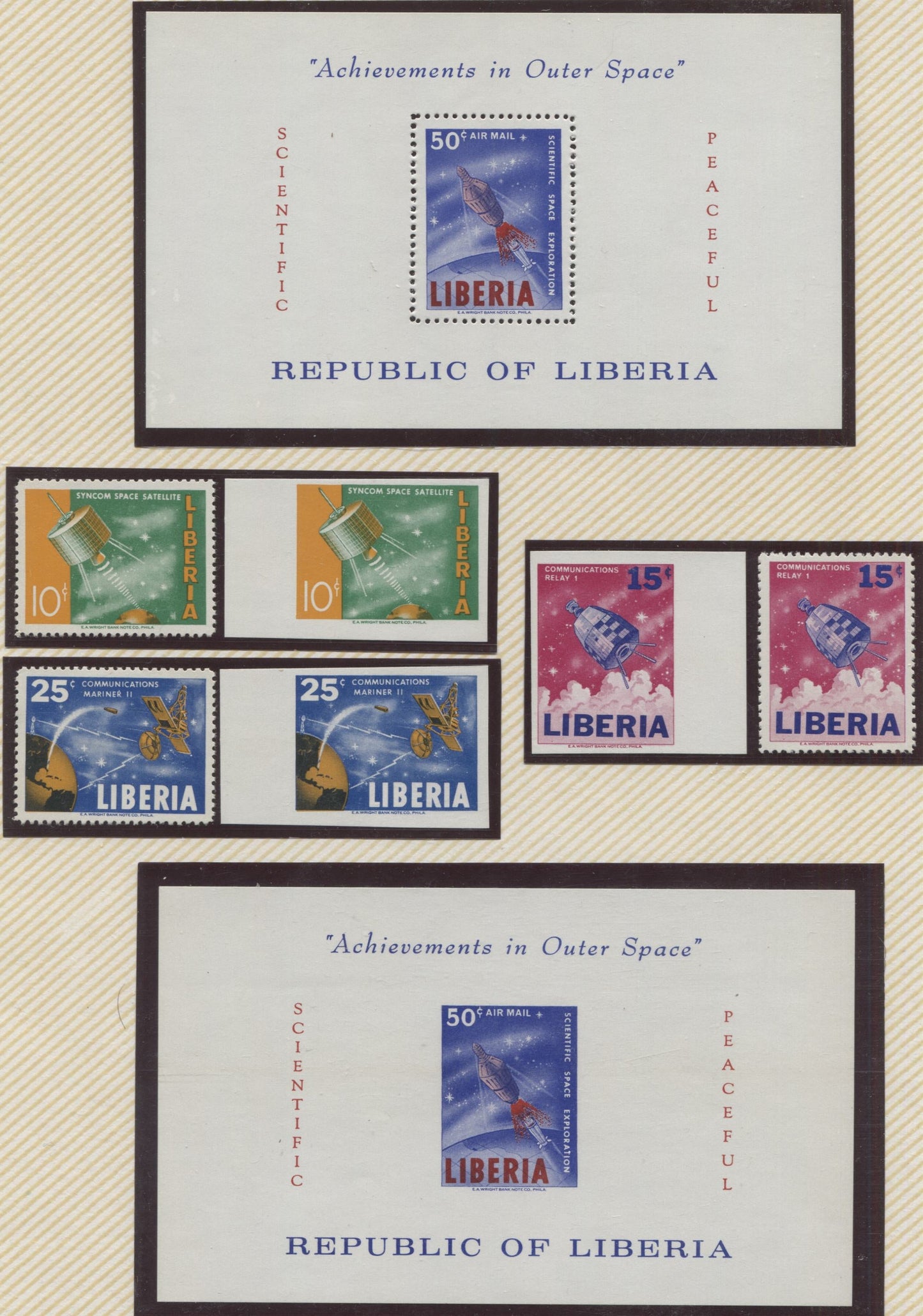 Lot 105 Liberia SC#415/C162 1964 Achievements In Outer Space, A VFNH Range Of Perf & Imperf Singles & Souvenir Sheets, 2017 Scott Cat. $31.1 USD, Click on Listing to See ALL Pictures