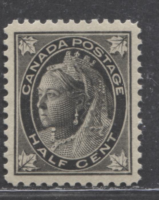 Lot 106 Canada #66 1/2c Black Queen Victoria, 1897-1989 Maple Leaf Issue, A VFNH Single On Vertical Wove Paper