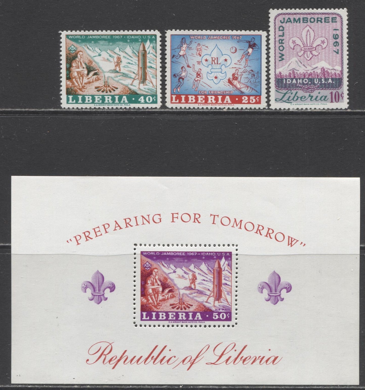 Lot 107 Liberia SC#447/C174 1966-1967 Commemoratives, A VFNH Range Of Singles & Imperf Souvenir Sheet, 2017 Scott Cat. $17.8 USD, Click on Listing to See ALL Pictures