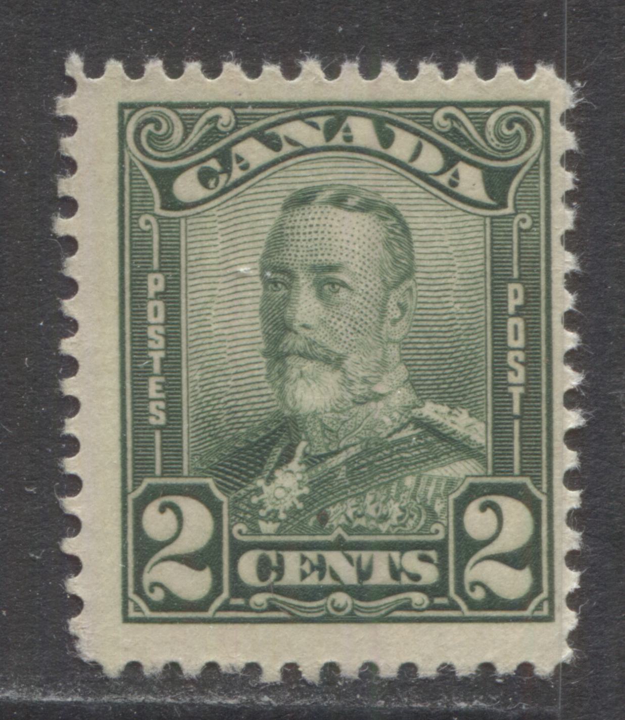 Lot 109 Canada #150var 2c Green King George V, 1928-1929 Scroll Issue, A FNH Single With Dot In C Of Canada