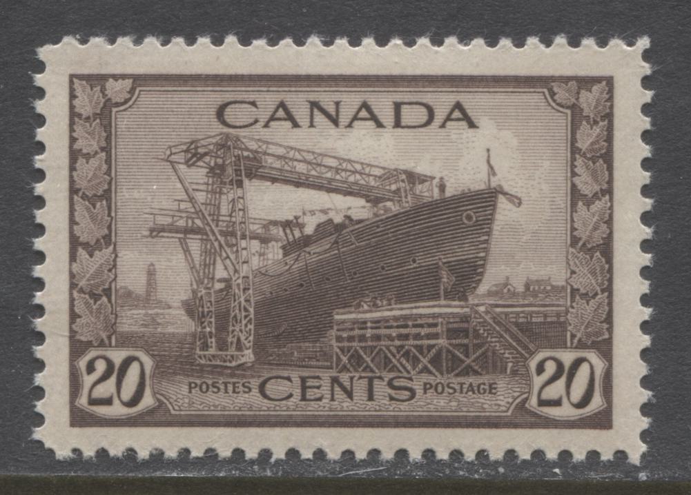 Lot 109 Canada #259 14c Dull Green, Ram Tank 1942-1943 War Issue, 2 VFNH Singles With Cream & White Gums, 2 Different Shades