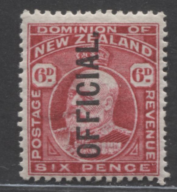 Lot 111 New Zealand SC#O36var 1910-1916 King Edward VII Official Issue, A VFOG Example, 2022 Scott Classic Cat. $30 USD, Click on Listing to See ALL Pictures