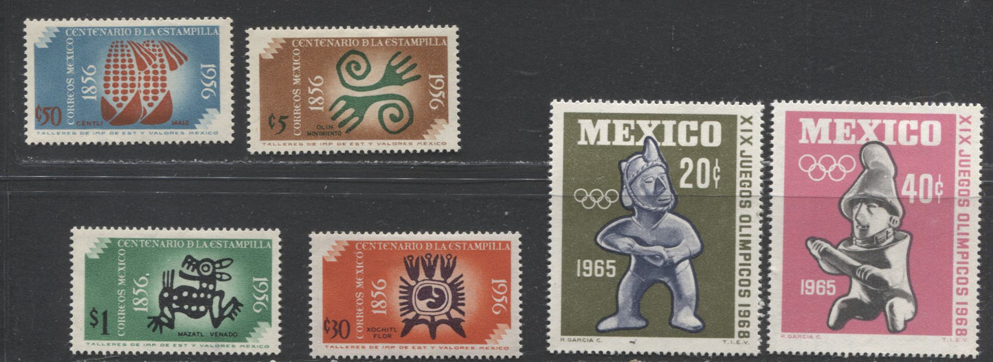 Lot 111 Mexico SC#833/966 1947-1965 Commemoratives, A F/VFOG Range Of Singles, 2017 Scott Cat. $11.9 USD, Click on Listing to See ALL Pictures
