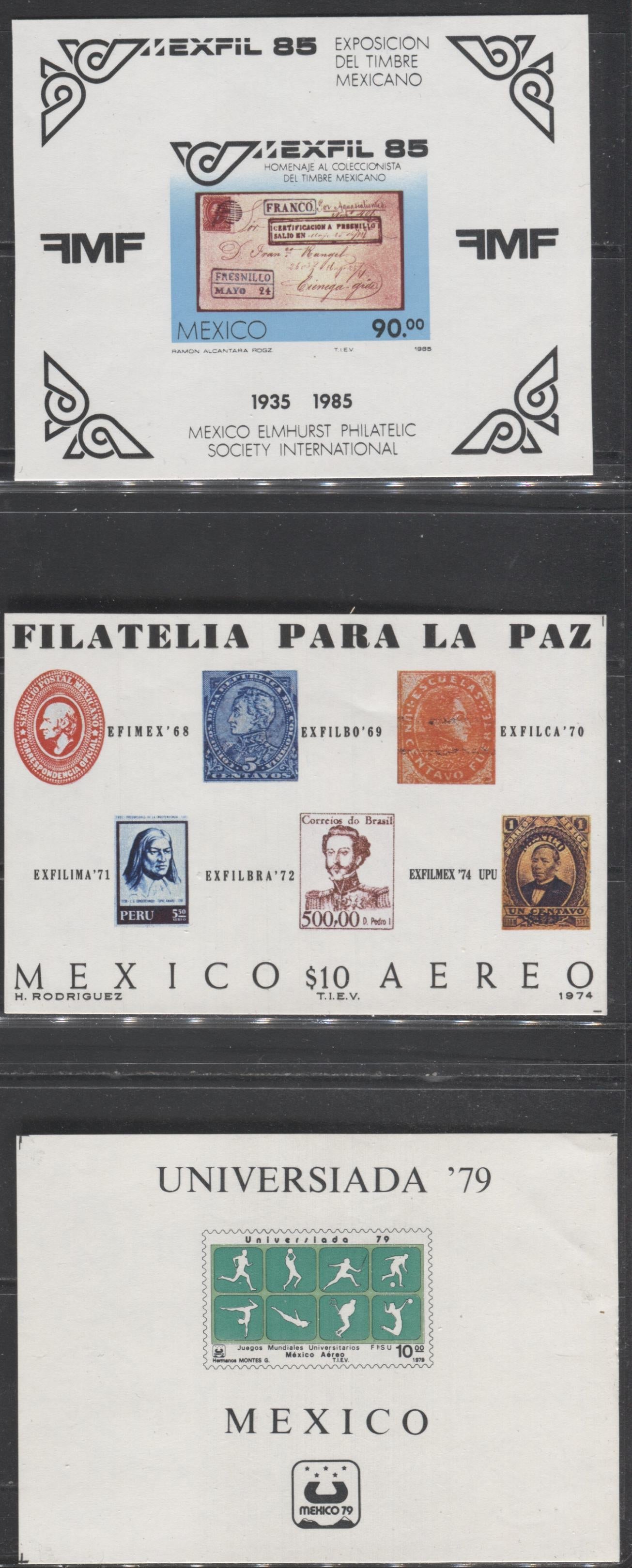 Lot 114 Mexico SC#1382/C614 1974-1985 Commemoratives & Airmails, A VFNH Range Of Singles, Strips Of 5 & Souvenir Sheets, 2017 Scott Cat. $15.95 USD, Click on Listing to See ALL Pictures