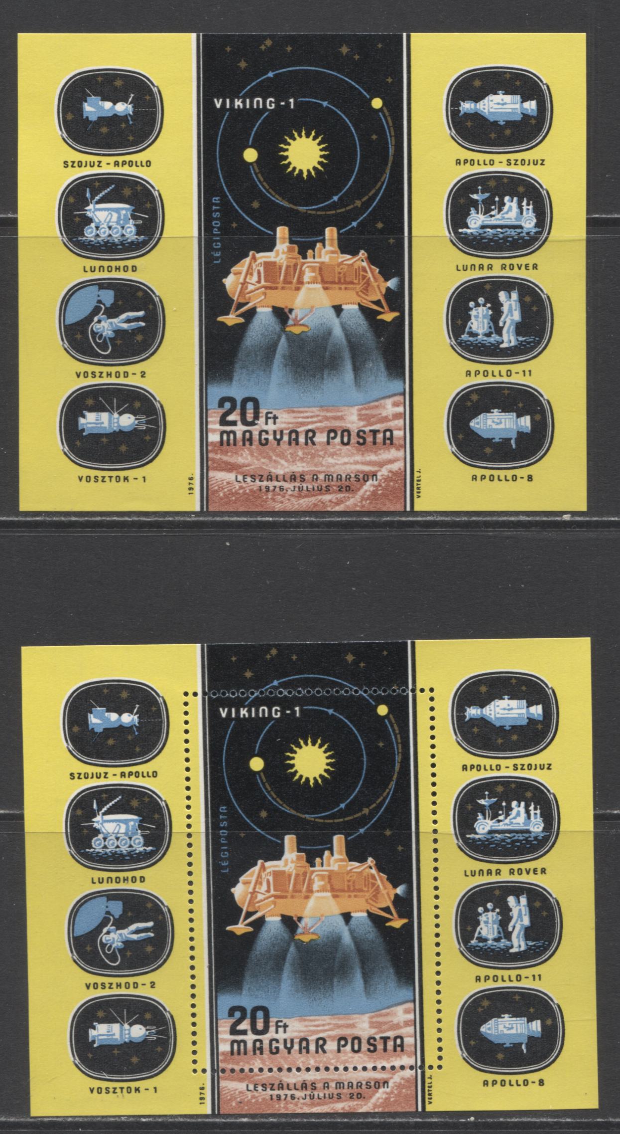 Lot 117 Hungary SC#2441/C373 1976 US-USSR Space Airmails & Commemoratives, A VFNH Range Of Perf/Imperf Singles & Souvenir Sheets, 2017 Scott Cat. $39.9 USD, Click on Listing to See ALL Pictures