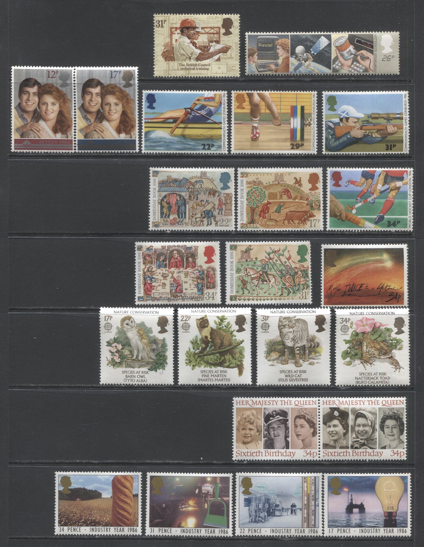 Lot 120 Great Britain SC#1001/1155 1982-1986 Commemoratives, A VFNH Range Of Singles, 2017 Scott Cat. $19.6 USD, Click on Listing to See ALL Pictures