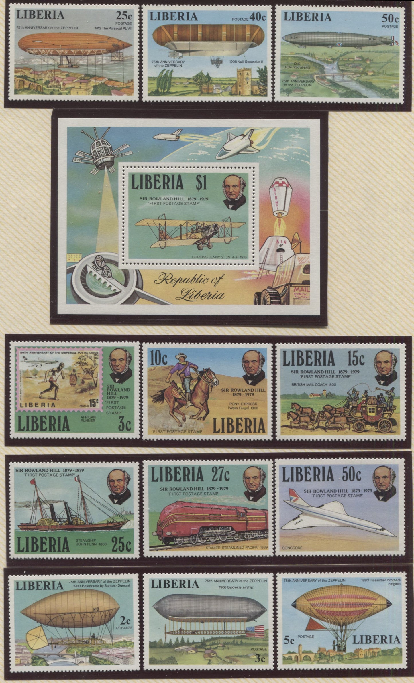 Lot 120 Liberia SC#801/C219 1978-1987 Commemoratives & Airmails, A VFNH Range Of Singles & Souvenir Sheets, 2017 Scott Cat. $16.2 USD, Click on Listing to See ALL Pictures