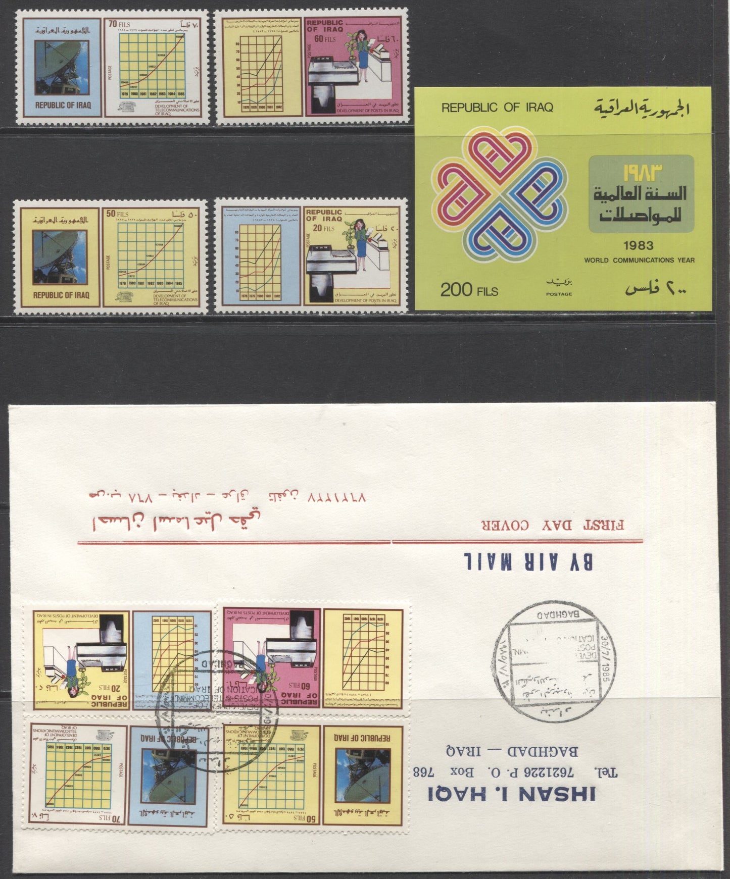 Lot 120 Iraq SC#959/1221 1980-1986 Commemoratives, A VFNH Range Of Singles & FDCs, 2017 Scott Cat. $25.7 USD, Click on Listing to See ALL Pictures