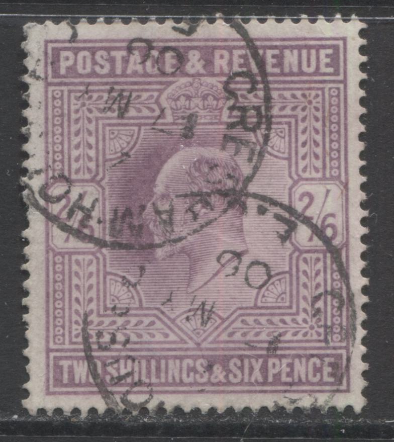 Lot 12 Great Britain SC#139d 2/6 Pale Dull Purple On Chalky Paper 1902-1910 King Edward VII Keyplate Definitives, A Fine Used Example, Click on Listing to See ALL Pictures