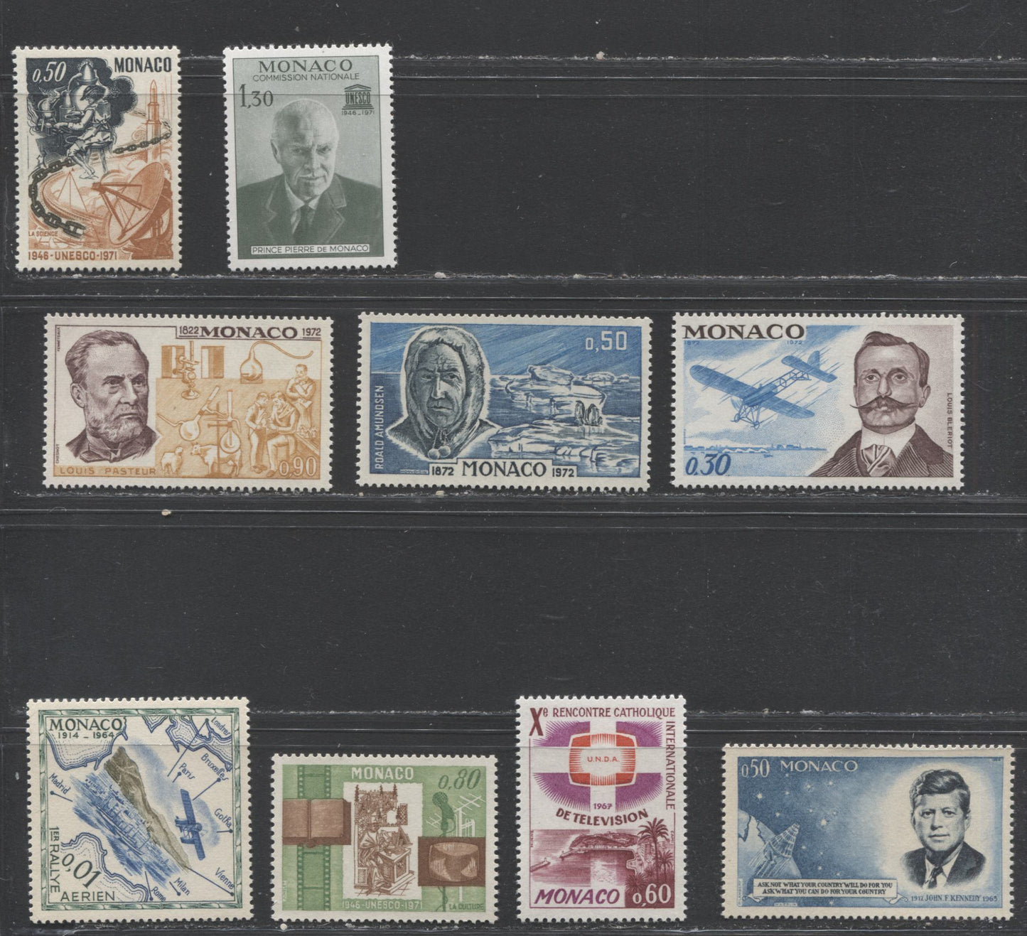 Lot 126 Monaco SC#506/C64 1964-1972 Commemoratives & Airmails, A VFNH Range Of Singles, 2017 Scott Cat. $18.3 USD, Click on Listing to See ALL Pictures