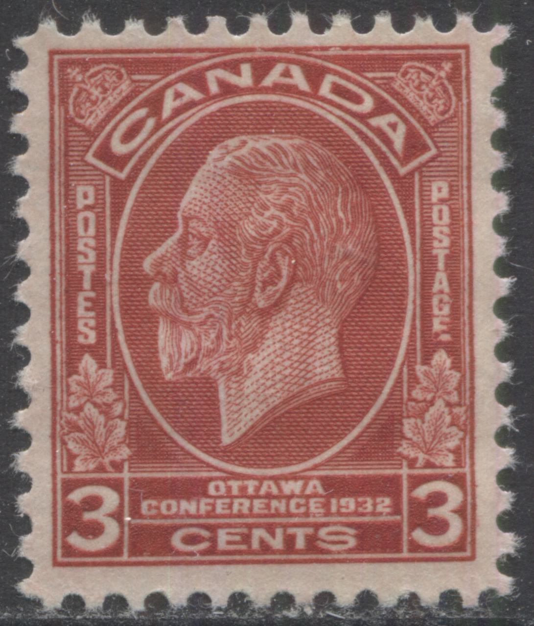 Lot 127 Canada #192i 3c Deep Red King George V, 1932 Imperial Economic Conference Issue, A VFOG Single Showing The Broken E Variety, From Plate 2 LR Position 87