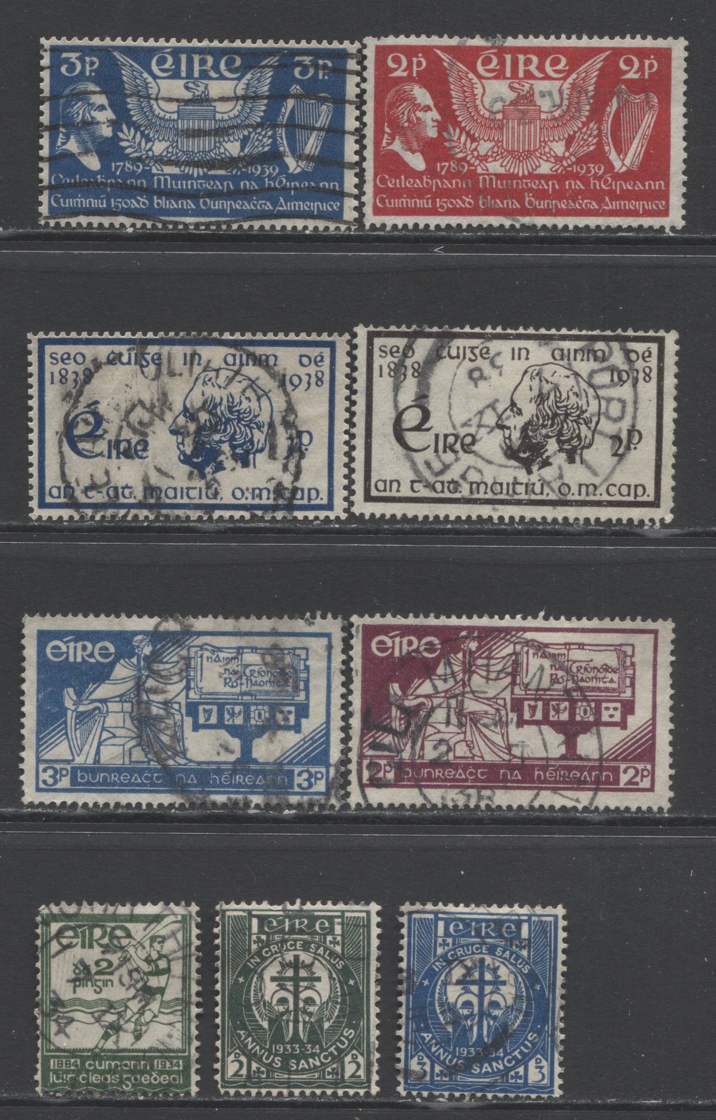 Lot 127 Ireland SC#88/104 1933-1939 Commemoratives, A Fine Used Range Of Singles, 2017 Scott Cat. $37.3 USD, Click on Listing to See ALL Pictures