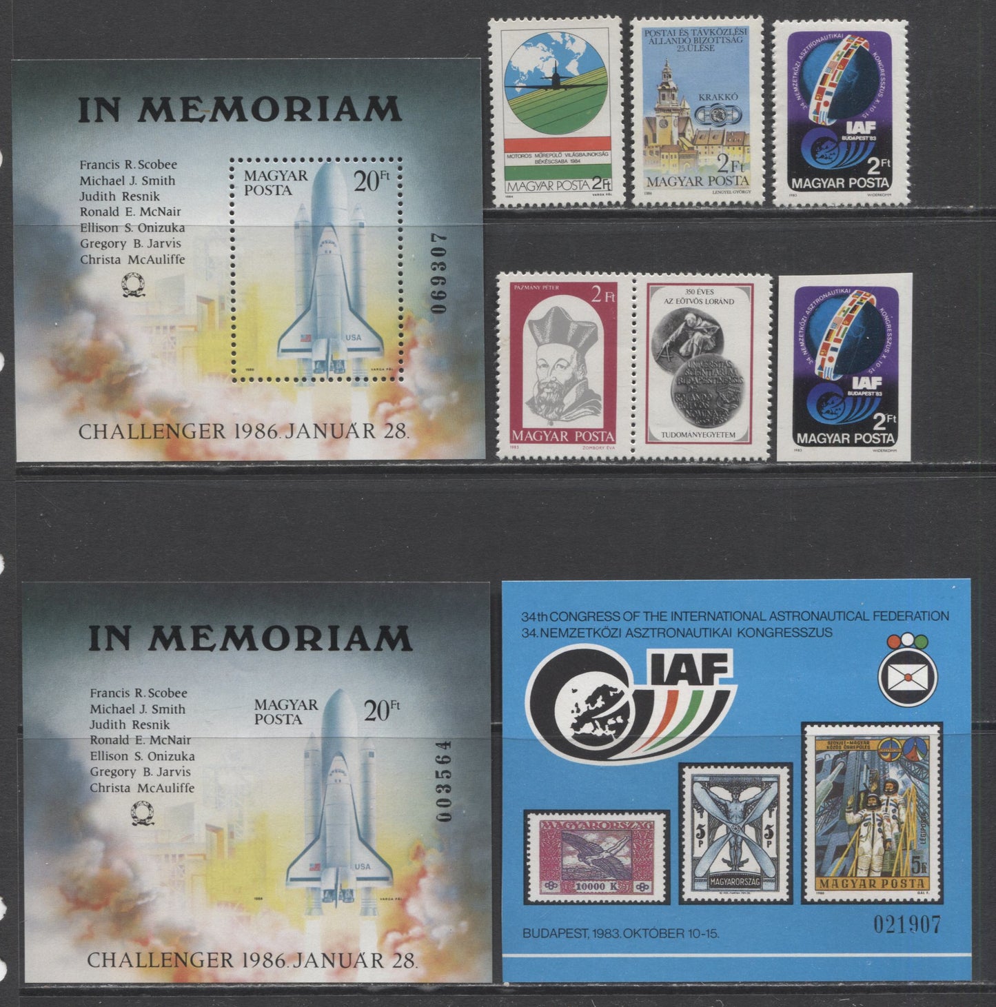 Lot 127 Hungary SC#2813/2971 1983-1986 Commemoratives, A VFNH Range Of Perf/Imperf Singles, Pairs & Souvenir Sheets, 2017 Scott Cat. $29.75 USD, Click on Listing to See ALL Pictures