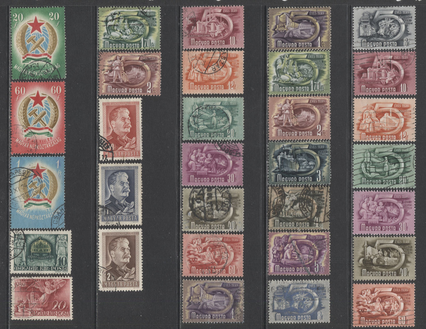 Lot 130 Hungary SC#468/957 1932-1952 Commemoratives & Definitives, A F/VF Used Range Of Singles, 2017 Scott Cat. $24.9 USD, Click on Listing to See ALL Pictures