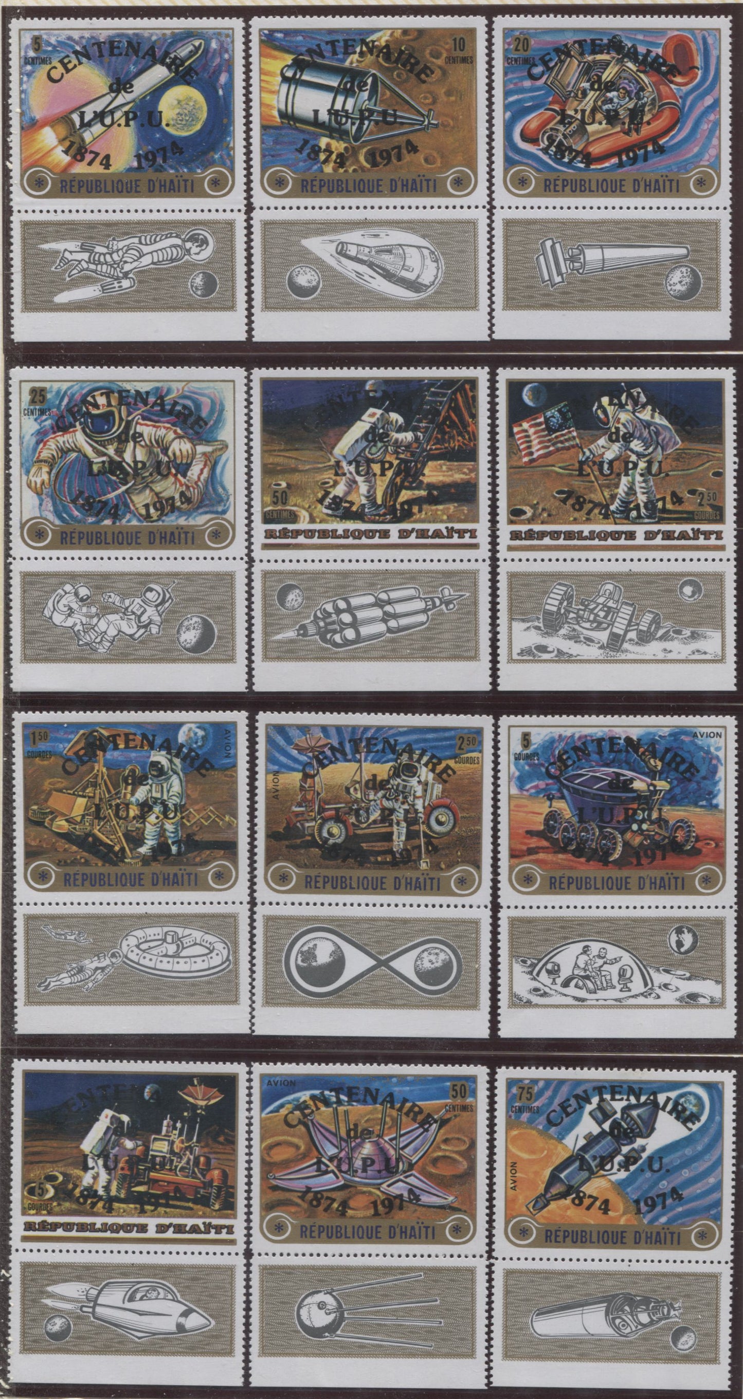 Lot 13 Haiti, Unlisted 1973 USA-USSR Space Exploration & UPU Overprints, A VFNH Range Of Perf & Imperf Singles & Souvenir Sheets, 2017 Scott Cat. $22 USD, Click on Listing to See ALL Pictures