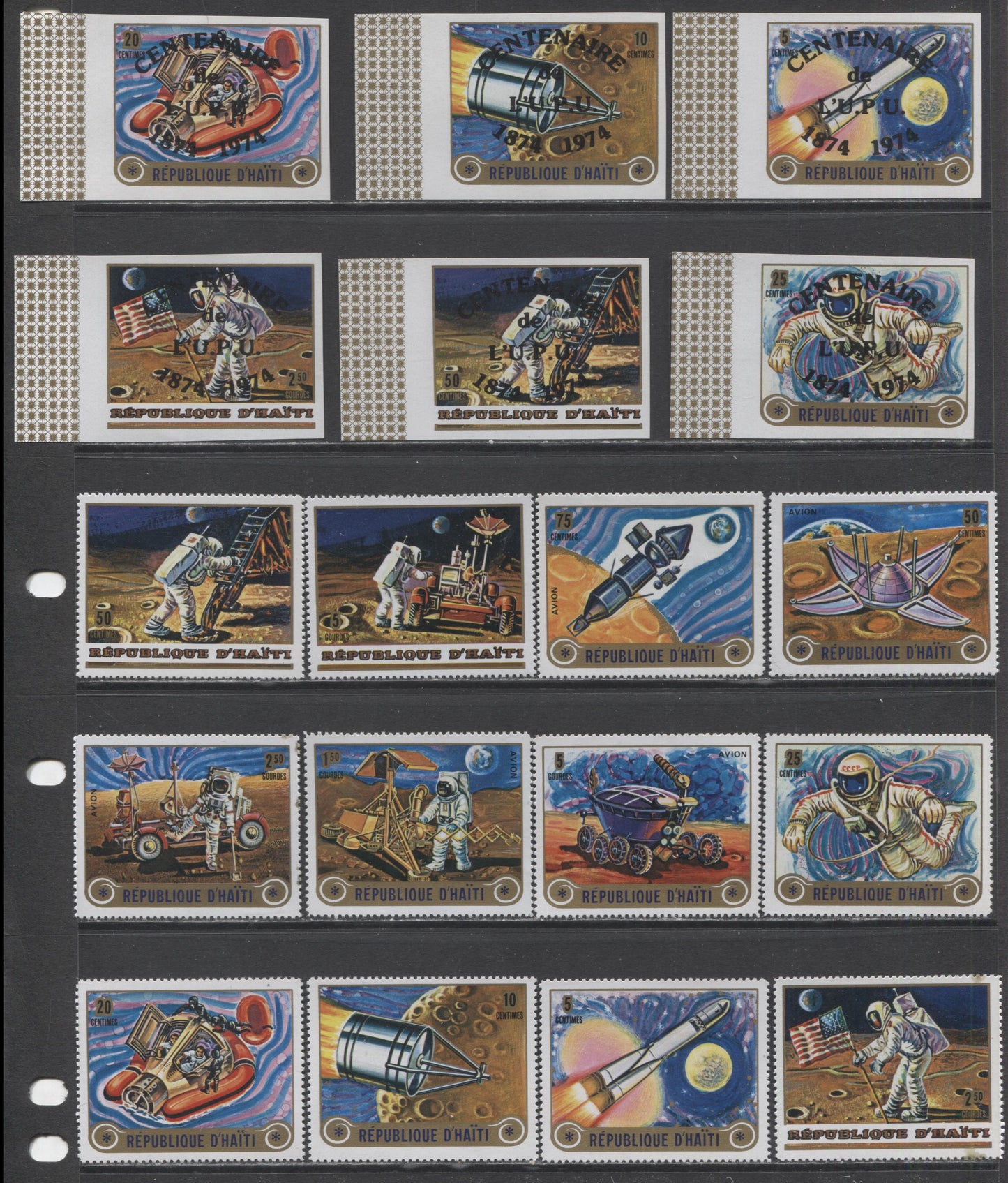 Lot 13 Haiti, Unlisted 1973 USA-USSR Space Exploration & UPU Overprints, A VFNH Range Of Perf & Imperf Singles & Souvenir Sheets, 2017 Scott Cat. $22 USD, Click on Listing to See ALL Pictures