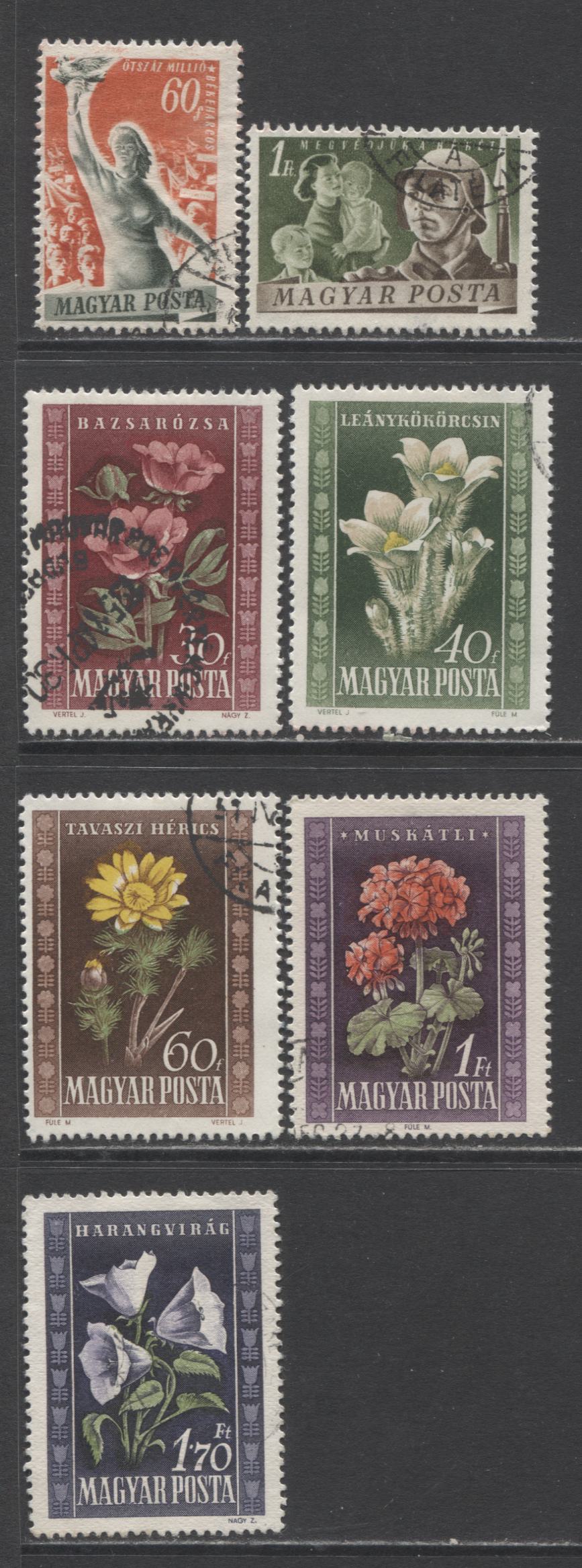 Lot 133 Hungary SC#906/919 1950 Definitives, A F/VF Used Range Of Singles, 2017 Scott Cat. $18.9 USD, Click on Listing to See ALL Pictures