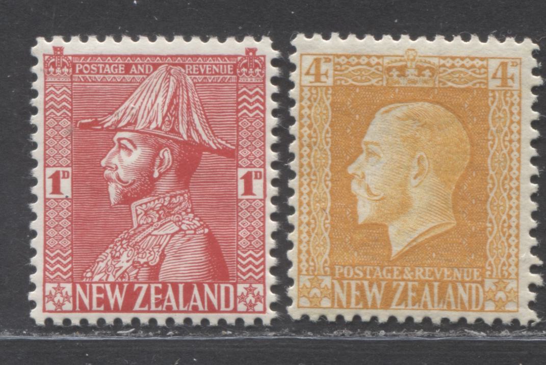 Lot 135 New Zealand SC#150/184 1915-1926 King George V Definitives, A VFNH Range Of Singles, 2017 Scott Cat. $24 USD, Click on Listing to See ALL Pictures
