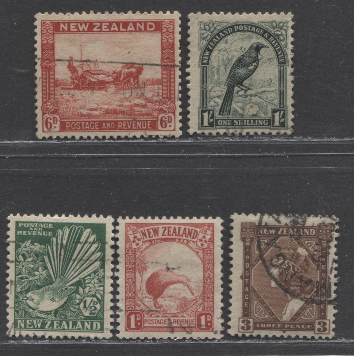 Lot 136 New Zealand SC#185/196 1935 Pictorial Definitives With Single Watermark, A F/VF Used Range Of Singles, 2017 Scott Cat. $24.5 USD, Click on Listing to See ALL Pictures