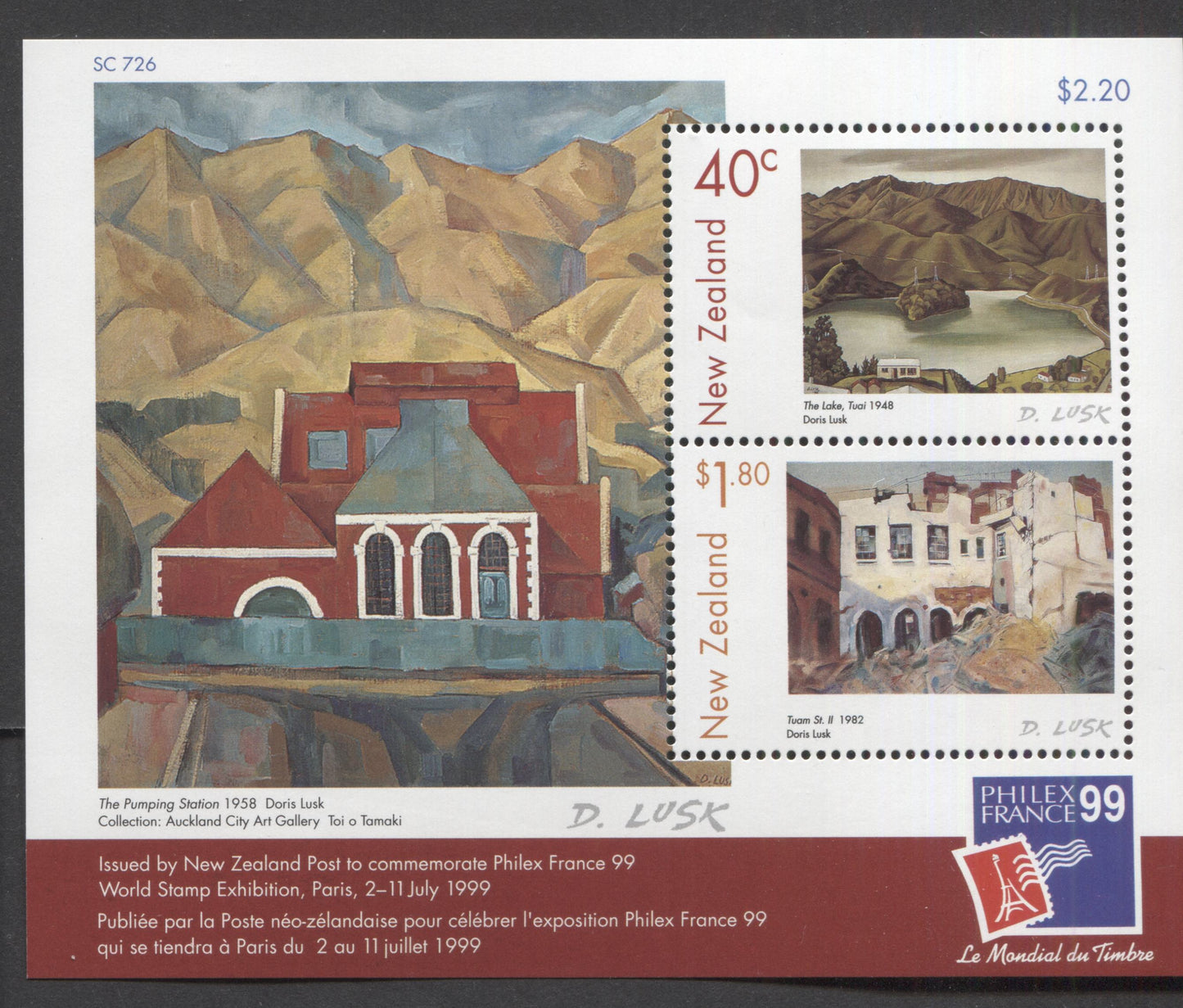 Lot 136 New Zealand SC#1546b/B165 1999 Commemoratives & Semipostals, A VFNH Range Of Souvenir Sheets, 2017 Scott Cat. $28.5 USD, Click on Listing to See ALL Pictures