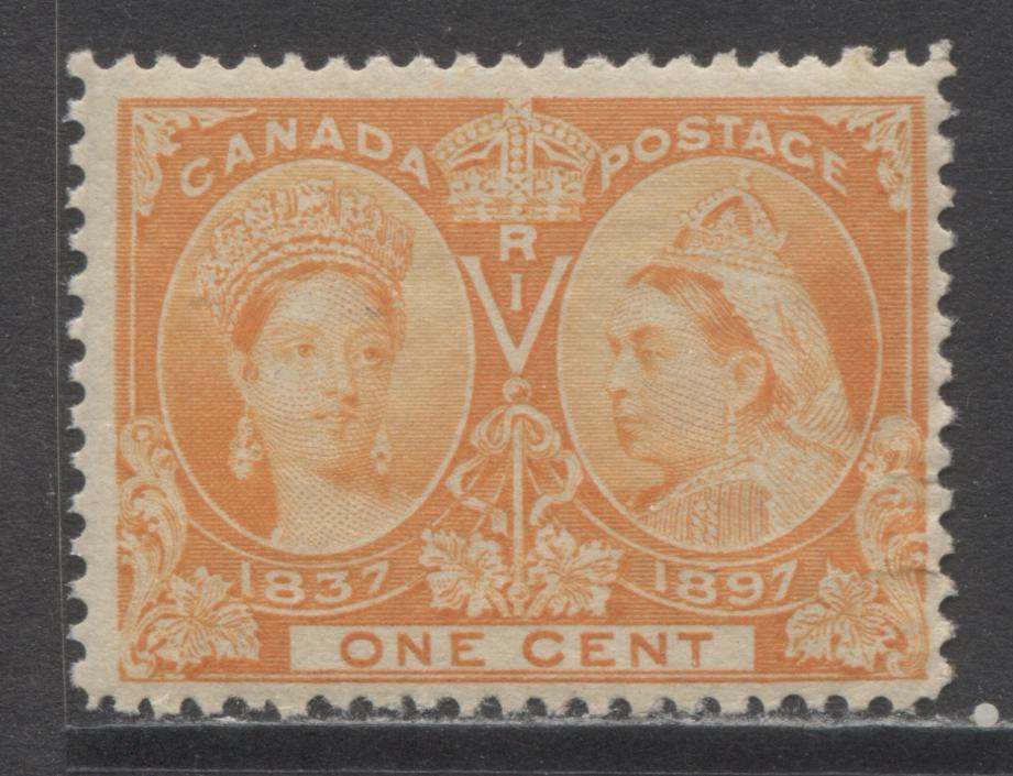 Lot 143 Canada #51i 1c Yellow Orange Queen Victoria, 1897 Diamond Jubilee, A Fine NH Single With A Small Wrinkle At LR Corner