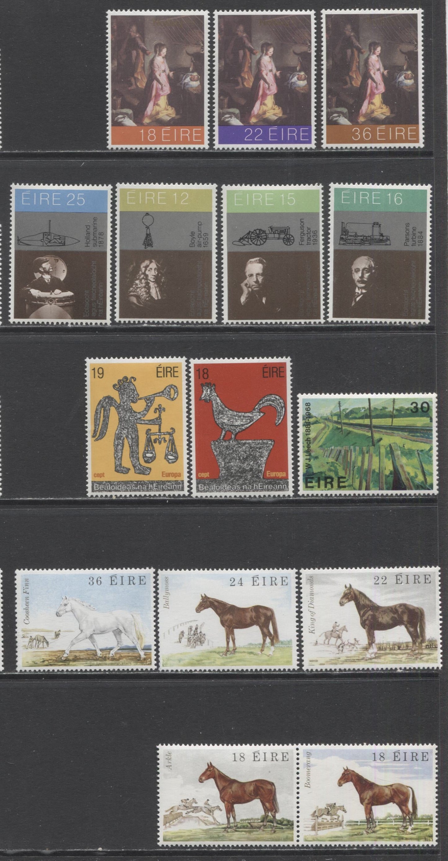 Lot 144 Ireland SC#492/512 1981 Commemoratives, A VFNH Range Of Singles, 2017 Scott Cat. $15.35 USD, Click on Listing to See ALL Pictures