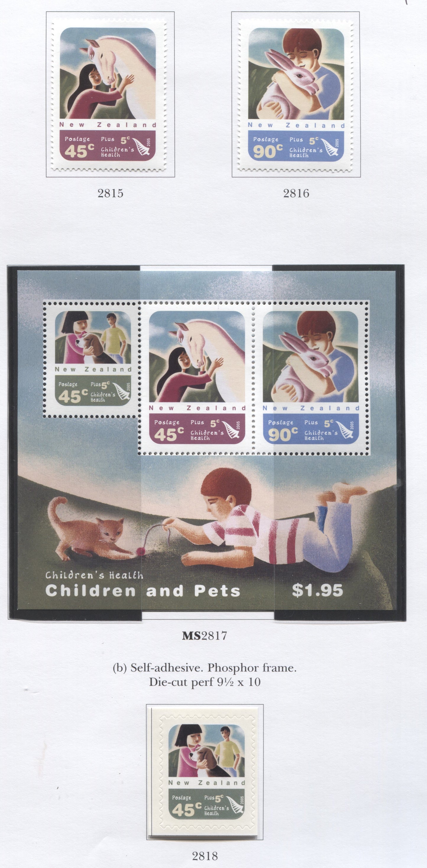 Lot 146 New Zealand SC#1975a/B184 2005 Commemoratives & Semipostals, A VFNH Range Of Singles & Souvenir Sheets, 2017 Scott Cat. $21.5 USD, Click on Listing to See ALL Pictures